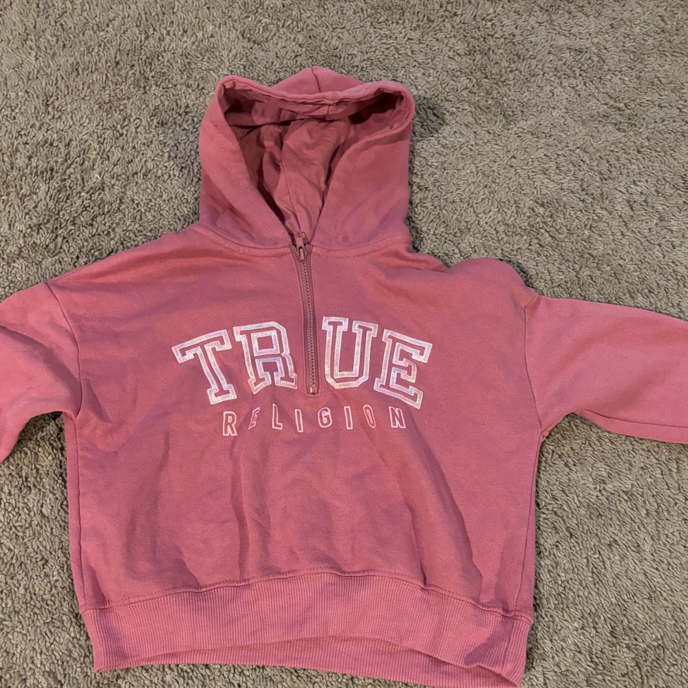 Girl’s True Religion Pink Quarter Zip Size M 10-12 can fit an XS